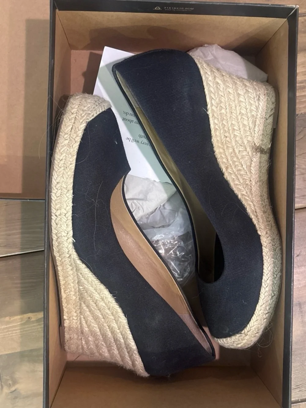 J.Crew Seville Black Canvas Espadrille Wedges Size 7.5⁠